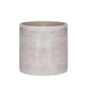 Cement Floral Cylinder Gray